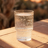 Bloom Ribbed Drinking Glasses, Set of 12
