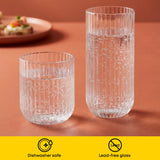 Lotus Ribbed Double Old Fashioned Glasses, 12oz