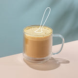 Haven Fluted Stackable Double Wall Glass Mugs, 13.5 oz