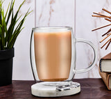 JoyJolt Aroma Double Wall Glass Coffee Mugs - Set of 4