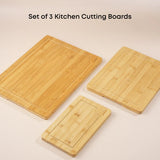 3-Piece Bamboo Kitchen Cutting Board Set