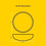 Mesa 4-Piece Stoneware Pasta Bowls Set