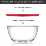 JoyFul Large Glass Mixing Bowls with Lids