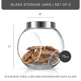 Round Glass Cookie Jar with Airtight Lids