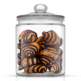 Round Glass Cookie Jar with Airtight Lids