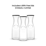 Hali Glass Carafe Bottle Pitcher with Lids