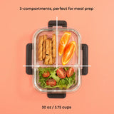 3-Sectional Meal Prep Food Storage Containers