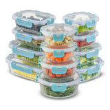 12 Fluted Glass Containers & Leakproof Lids