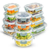 12 Glass Storage Containers with Leakproof Lids Set