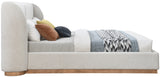 Jardin Wingback Bed - Luxurious Boucle Upholstered Design with Natural Oak Finish for Modern Elegance