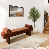 Jasmine 60" Modern Chenille Upholstered Bench