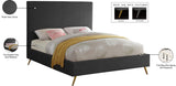 Jasmine Contemporary Velvet Bed with Chic Metal Legs - Stylish Minimalist Design for Modern Homes