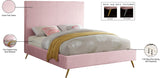 Jasmine Contemporary Velvet Bed with Chic Metal Legs - Stylish Minimalist Design for Modern Homes