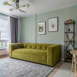 Johnston Olive Green Velvet Sofa