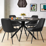 Jonesbo & Boston 43" Black Round Dining Table Set for 4 (5-Piece)