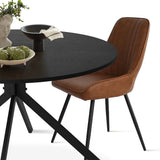 Jonesbo & Boston 43" Black Round Dining Table Set for 4 (5-Piece)