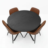 Jonesbo & Boston 43" Black Round Dining Table Set for 4 (5-Piece)