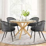 Jules Upholstered Rattan Dining Chair with Arms (Set of 4)