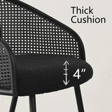 Jules Upholstered Rattan Dining Chair with Arms (Set of 4)