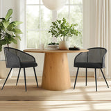 Jules Upholstered Rattan Dining Chair with Arms (Set of 2)