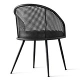 Jules Upholstered Rattan Dining Chair with Arms (Set of 4)