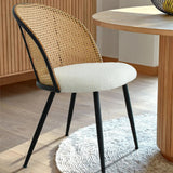 Jules Modern Upholstered Rattan Dining Chair (Set of 4)
