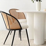 Jules Modern Upholstered Rattan Dining Chair (Set of 4)