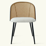 Jules Modern Upholstered Rattan Dining Chair (Set of 4)