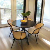 Jules Modern Upholstered Rattan Dining Chair (Set of 4)