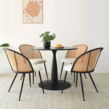 Jules Modern Upholstered Rattan Dining Chair (Set of 4)