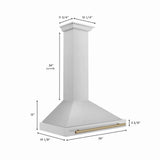 ZLINE 36" Autograph Stainless Wall Range Hood KB4STZ-36-CB