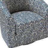 Pablo Modern Swivel Barrel Chair with Upholstered Fabric & Metal Base