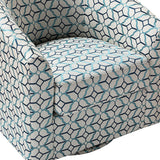 Pablo Modern Swivel Barrel Chair with Upholstered Fabric & Metal Base