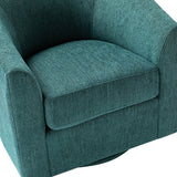 Pablo Modern Swivel Barrel Chair with Upholstered Fabric & Metal Base