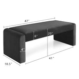 Kaia 47" Modern Waterfall Bench