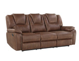 Katrine 3-Piece Manual Motion Set, Brown (Sofa, Loveseat & Chair)