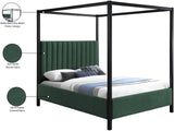 Kelly Canopy Bed in Rich Boucle Fabric with Matte Black Iron Frame - Elevate Your Bedroom Sanctuary