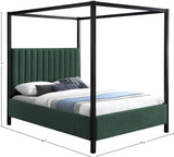 Kelly Canopy Bed in Rich Boucle Fabric with Matte Black Iron Frame - Elevate Your Bedroom Sanctuary