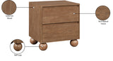 Kent Night Stand - Sleek Ash Wood Design with Elegant Ball Legs for a Timeless Bedroom Upgrade