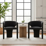 Khloe Modern Chenille Dining Chair with Arms (Set of 4)