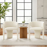Khloe Modern Chenille Dining Chair with Arms (Set of 2)
