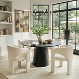 Khloe Modern Chenille Dining Chair with Arms (Set of 6)