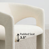 Khloe Modern Chenille Dining Chair with Arms (Set of 6)