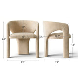 Khloe Modern Chenille Dining Chair with Arms (Set of 6)