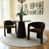 Khloe Modern Chenille Dining Chair with Arms (1-Piece)