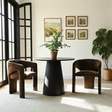 Khloe Modern Chenille Dining Chair with Arms (Set of 2)