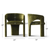 Khloe Modern Chenille Dining Chair with Arms (Set of 6)