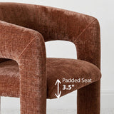Khloe Modern Chenille Dining Chair with Arms (1-Piece)