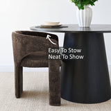 Khloe Modern Chenille Dining Chair with Arms (Set of 6)