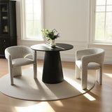 Khloe Modern Chenille Dining Chair with Arms (Set of 2)
